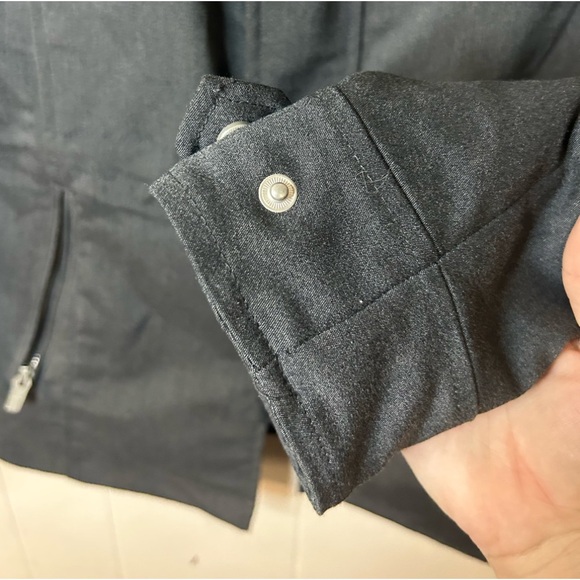 ZARA Man, Size M, black rain jacket, thick/heavy, full front zip, hidden hood - Picture 3 of 14